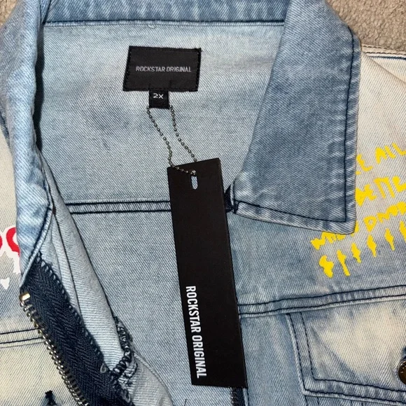 Rockstar Denim Jacket and Jeans Set Men jacket 2x pants 42 x32 brand new